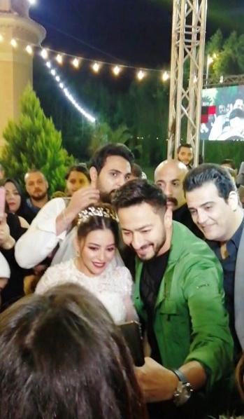 حمادة هلال يتألق فى حفل زفاف إلهام عبد البديع ووليد سامي 