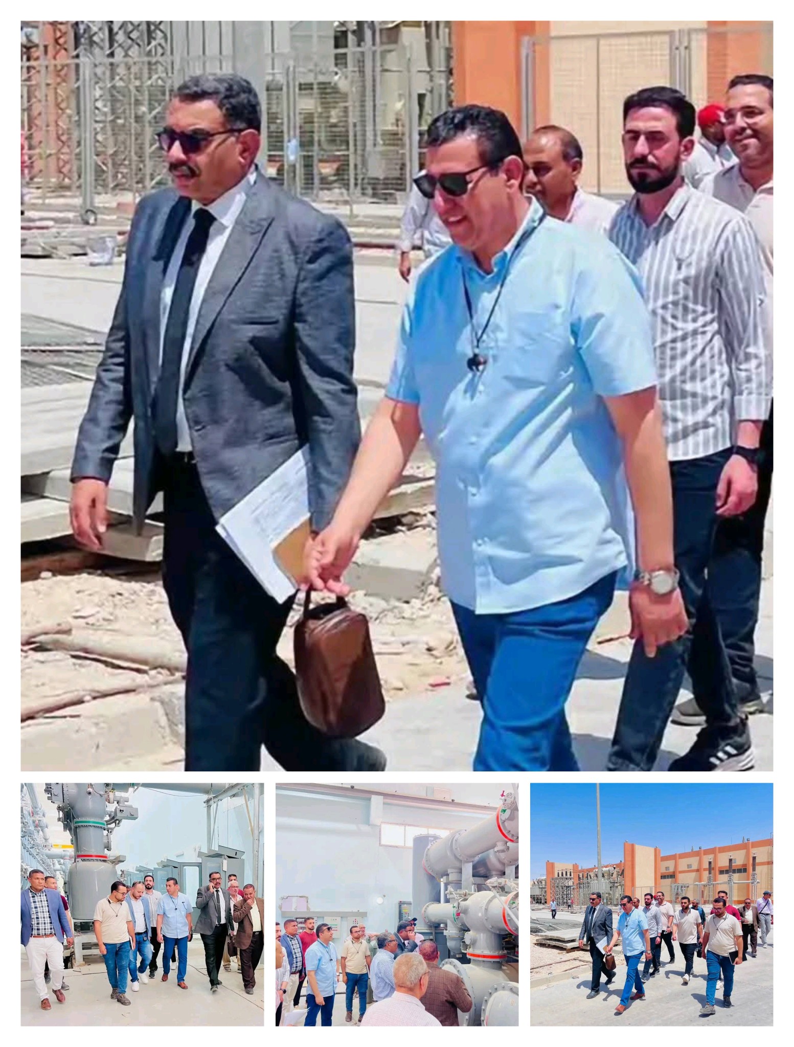 جولة ميدانية تفقدية  للعضو المتفرغ للمنطقة الجنوبية للشركة المصرية لنقل الكهرباء ورئيس شركة إجيماك بمحطة شرق قنا