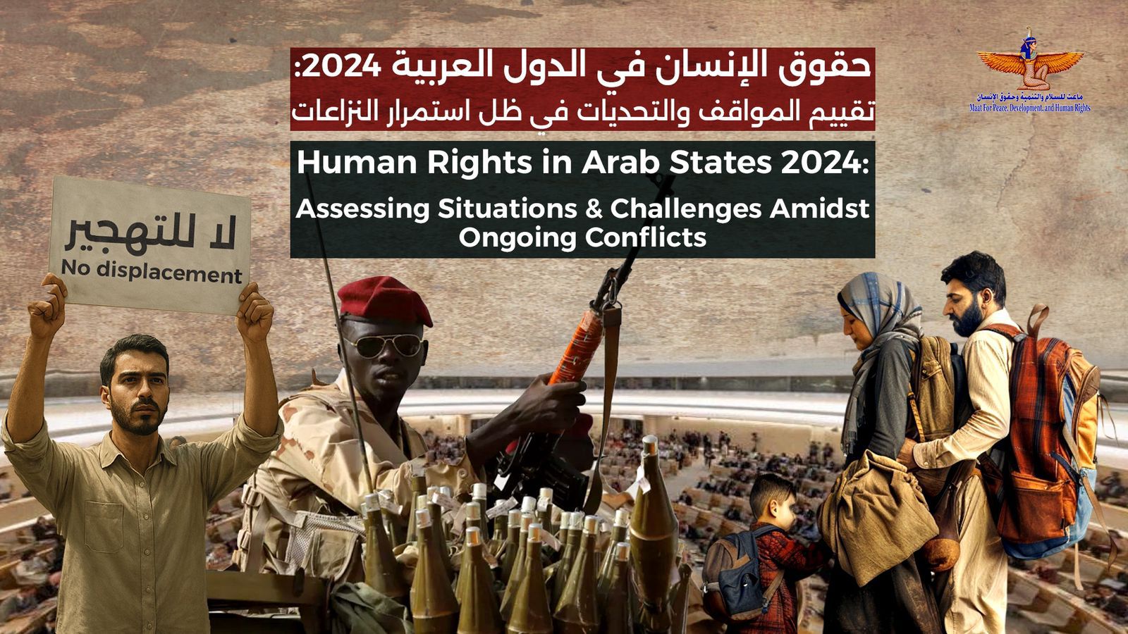 ماعت تطلق تقريرها السنوي الثامن عن أوضاع حقوق الإنسان بالمنطقة العربية خلال عام 2024